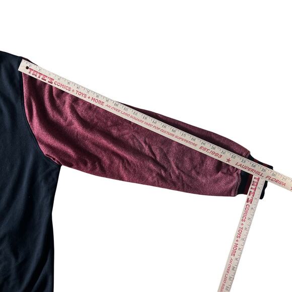 Marvel Deadpool Varsity Men’s Jacket Black Red Snap-Front Size M/L - Picture 7 of 11